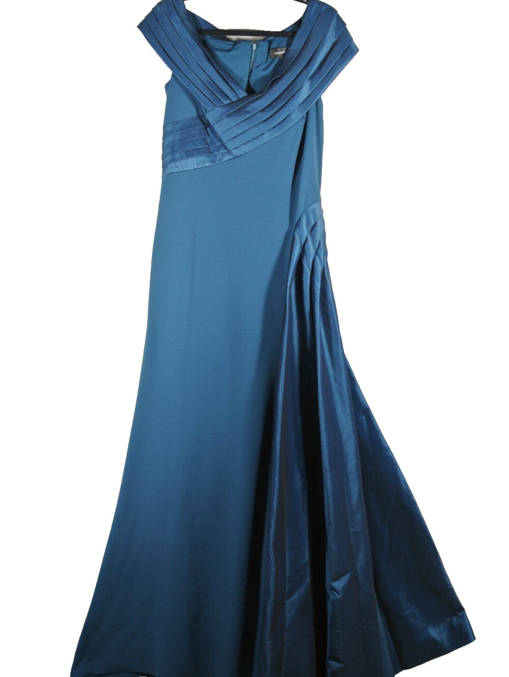 NEW Tadashi Shoji Elysian Draped Overlay Train Gown in Cerulean Sz 10 #LD586 - Picture 5 of 9